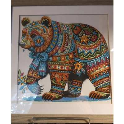 Mosaic Bear 12x12 Framed Rhinestone Art Mosaic Bear 12x12 Framed Rhinestone Art