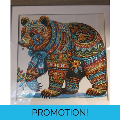 Mosaic Bear 12x12 Framed Rhinestone Art Mosaic Bear 12x12 Framed Rhinestone Art