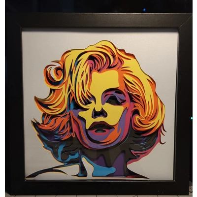 Marilyn 8x8 3D Abstract Shadow Box Art