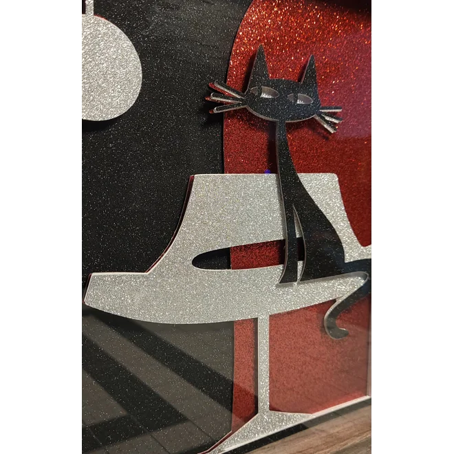 Additional Image for Mid Century Modern Cat 3-D 9x9 Shadow Box
