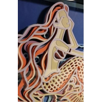 Mermaid 8x8 3D Shadow Box Art