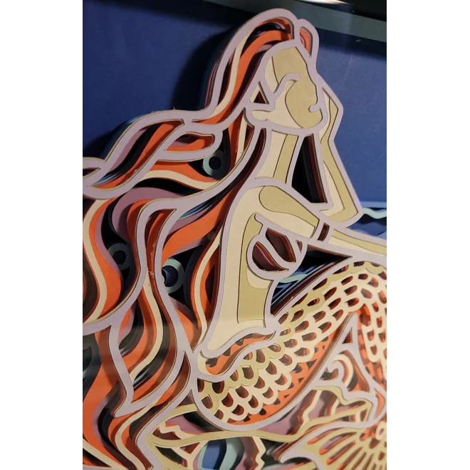 Additional Image for Mermaid 8x8 3D Shadow Box Art