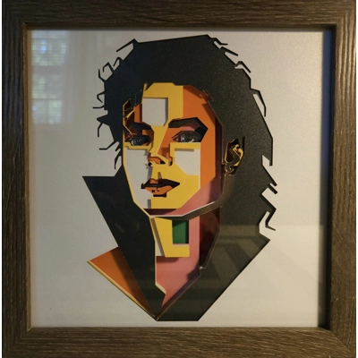 Michael Jackson Pop Art 8x8 3D Shadow Box Michael Jackson Pop Art 8x8 3D Shadow Box