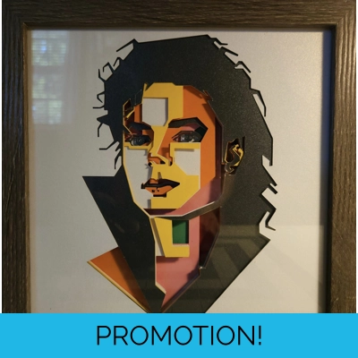 Michael Jackson Pop Art 8x8 3D Shadow Box Michael Jackson Pop Art 8x8 3D Shadow Box