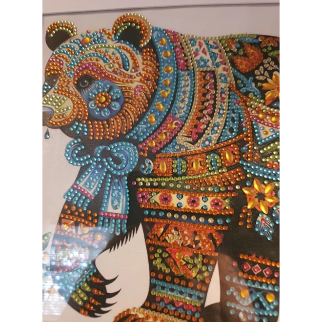Additional Image for Mosaic Bear 12x12 Framed Rhinestone Art