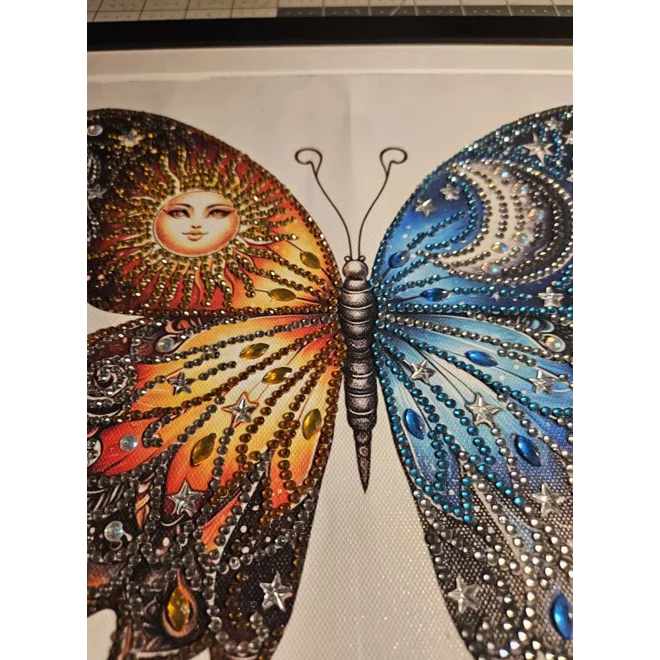 Additional Image for Night and Day Butterfly 12x12 Framed Rhinestone Art