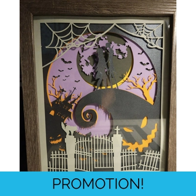 Nightmare Before Christmas 8x10 3D Shadow Box Fan Art Nightmare Before Christmas 8x10 3D Shadow Box Fan Art