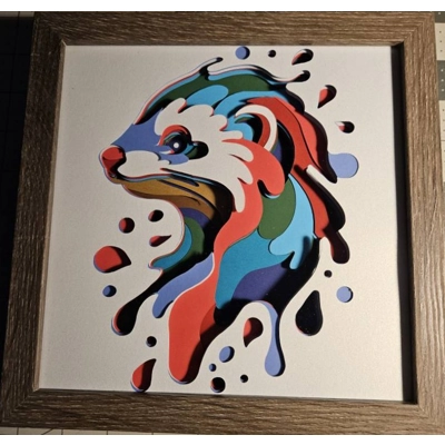 Otter Paint Splash 8x8 3D Art Otter Paint Splash 8x8 3D Art
