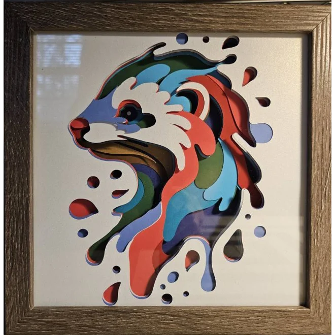 Additional Image for Otter Paint Splash 8x8 3D Art
