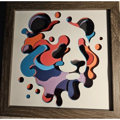 Panda Paint Splash 8x8 3D Art Panda Paint Splash 8x8 3D Art