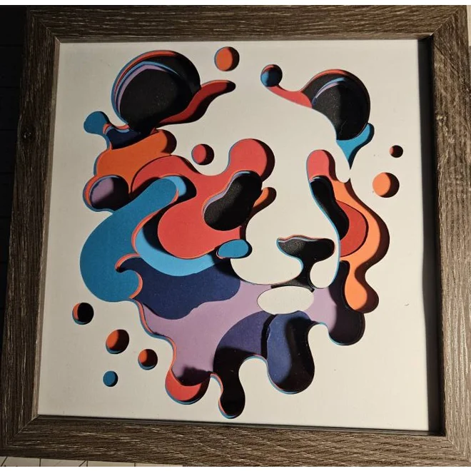 product Image for Panda Paint Splash 8x8 3D Art