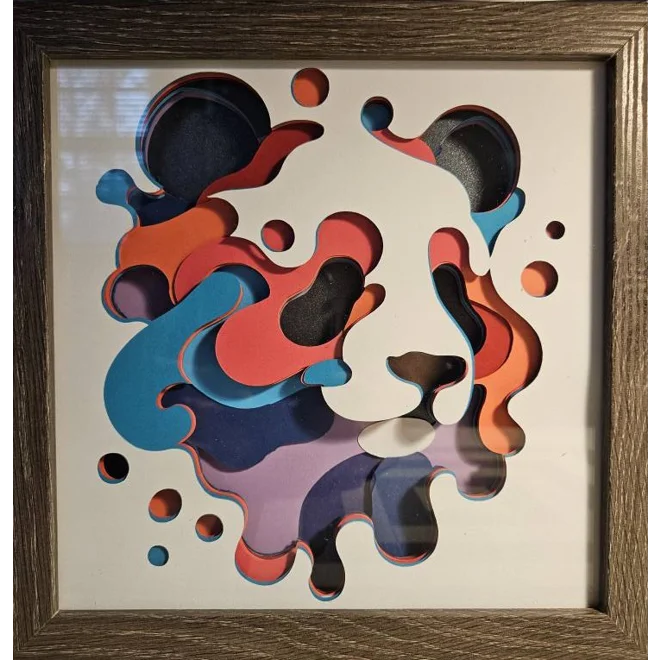 Additional Image for Panda Paint Splash 8x8 3D Art