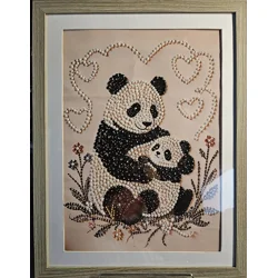 Panda and Cub 12x16 Pearl Framed Art