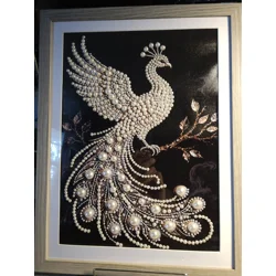 Peacock Pearls Framed 12x16 Art