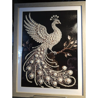 Peacock Pearls Framed 12x16 Art