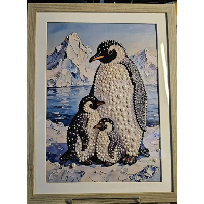 Penguins Pearl 12x16 Framed Art