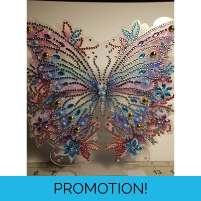 Table Top Butterfly Pink Blue Purple Rhinestone Art Table Top Butterfly Pink Blue Purple Rhinestone Art
