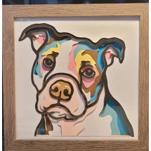 Pitbull Pastels 3-D 8x8..