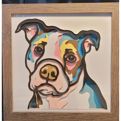 Pitbull Pastels 3-D 8x8..