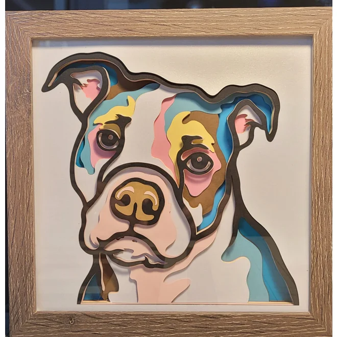 product Image for Pitbull Pastels 3-D 8x8 Shadow Box Art