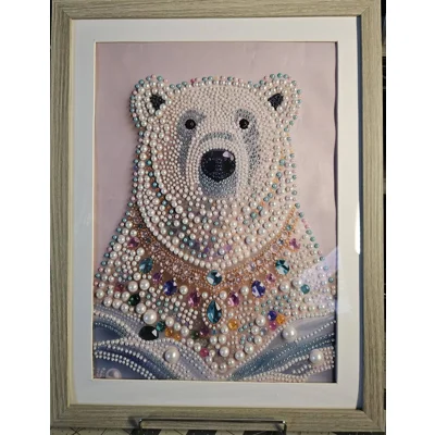 Polar Bear Mixed Media 12x16 Framed Art