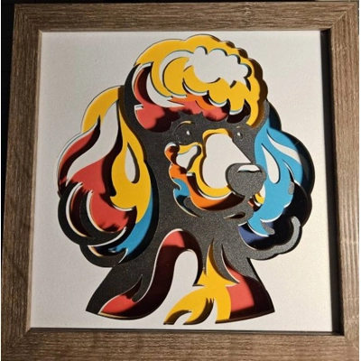 Poodle Paint Splash 8x8 3D Art Poodle Paint Splash 8x8 3D Art