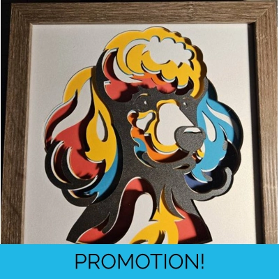 Poodle Paint Splash 8x8 3D Art Poodle Paint Splash 8x8 3D Art