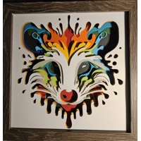 Possum Paint Splash 8x8 3D Art
