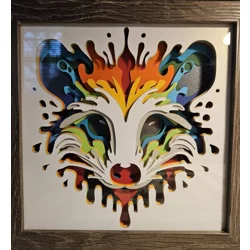 Possum Paint Splash 8x8 3D Art