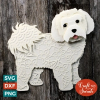 Maltese 9x9 3-D Shadow Box