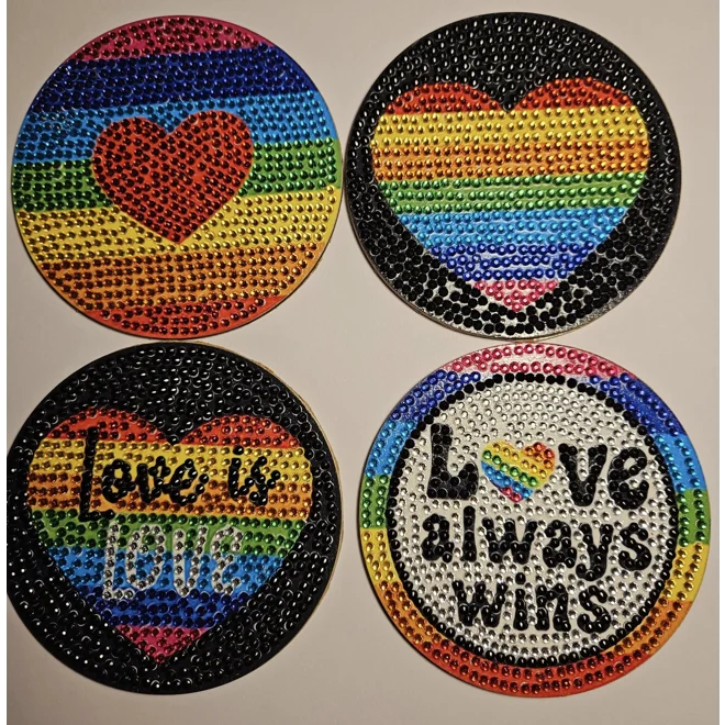 Additional Image for 8 Pride Rhinestone Coasters with Caddy