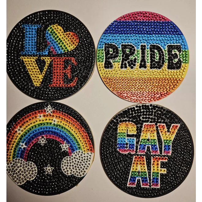 Additional Image for 8 Pride Rhinestone Coasters with Caddy