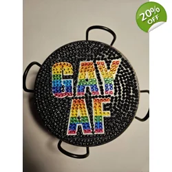 8 Pride Rhinestone Coasters with Caddy