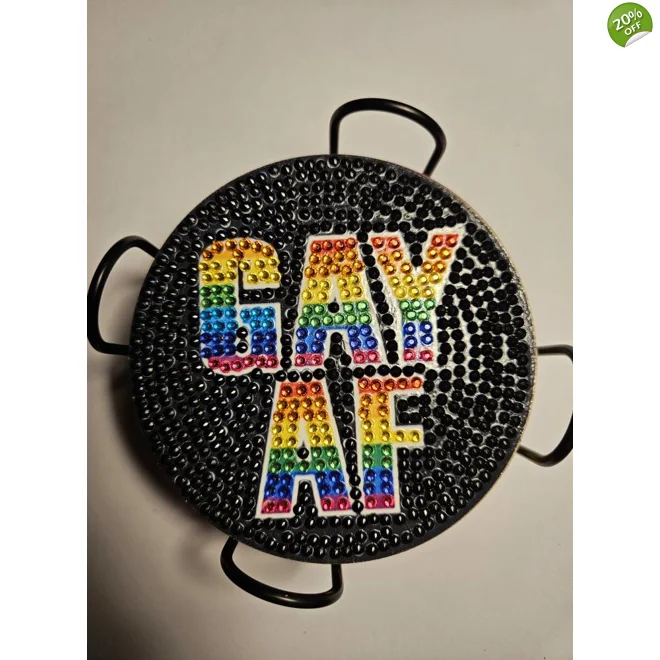 product Image for 8 Pride Rhinestone Coasters with Caddy