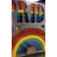 Pride Rainbow All Glitter 9x9 3D Shadow Box Art