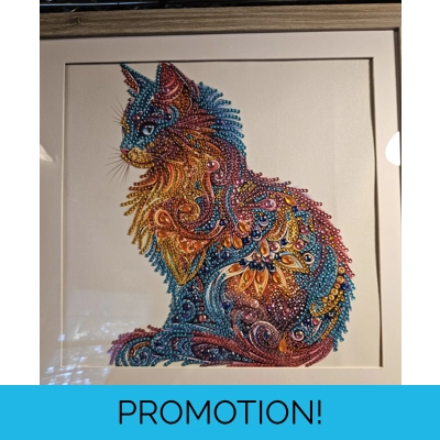 Rainbow Cat 12x12 Framed Rhinestone Art Rainbow Cat 12x12 Framed Rhinestone Art