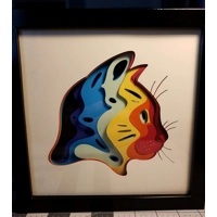 Rainbow Cat 3-D Shadow Box