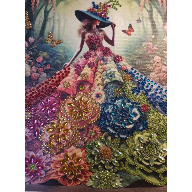 Additional Image for Rainbow Flower Gown 12x12 Framed Rhinestone Art