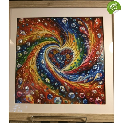 Pride Rainbow Heart 12x12 Rhinestone Art Pride Rainbow Heart 12x12 Rhinestone Art
