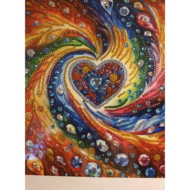 Additional Image for Pride Rainbow Heart 12x12 Rhinestone Art
