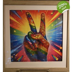 Pride Rainbow Peace 12x12 Rhinestone Art