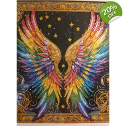 Rainbow Pride Wings 12x12 Rhinestone Art