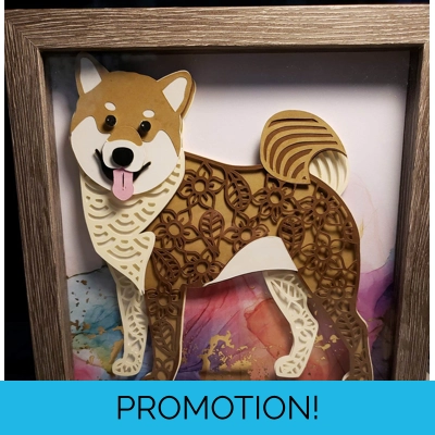 Red Shiba Inu 9x9 3-D S..