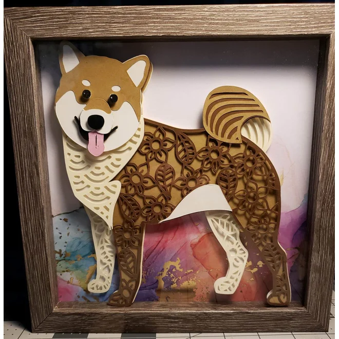 product Image for Red Shiba Inu 9x9 3-D Shadow Box