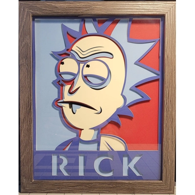 Pair Rick & Morty 3D Shadow Box Art Pieces