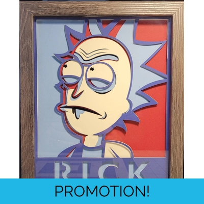 Pair Rick & Morty 3D Shadow Box Art Pieces