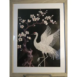 Sandhill Crane Pearls 12x16 Framed Art