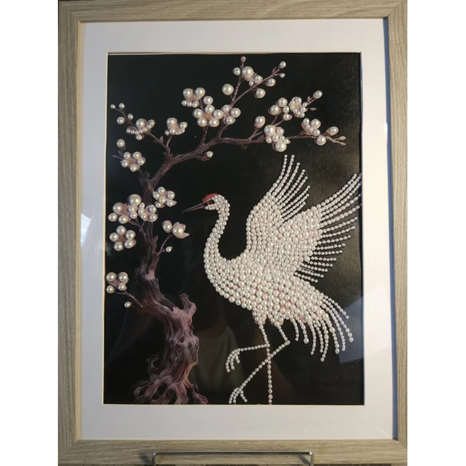 product Image for Sandhill Crane Pearls 12x16 Framed Art