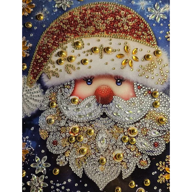 Additional Image for Santa Claus Face 12x12 Framed Rhinestone Art