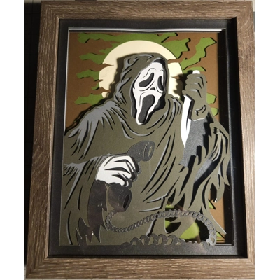 Scream Ghost 8x10 3D Shadow Box Fan Art Scream Ghost 8x10 3D Shadow Box Fan Art
